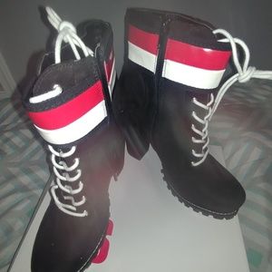 Black Heeled Combat Boots